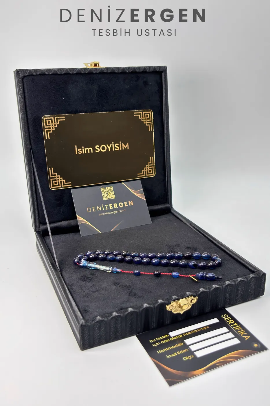 Kişiye Özel Premium Kutulu Sertifikalı Ad Soyad Katalin Sıkma Kehribar İmzalı Sistem Püsküllü Tesbih