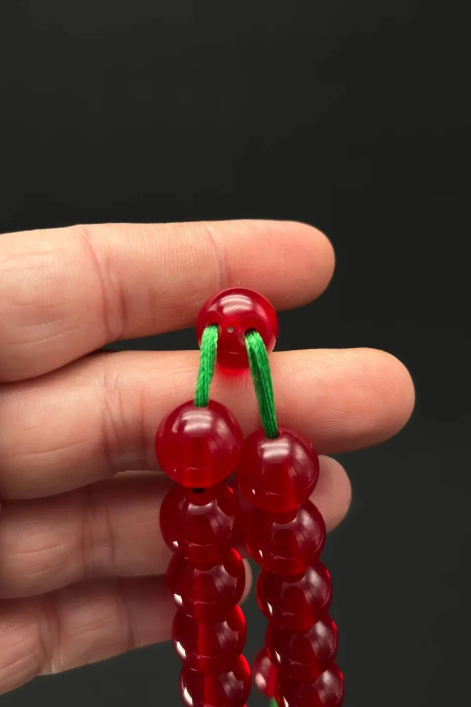 Kırmızı Şeffaf 13mm Küre Kesim Tespih
