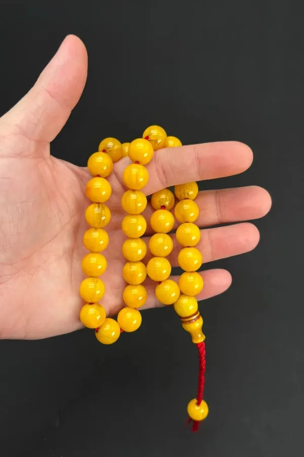 Küre Kesim 13mm Sarı Sıkma Tespih