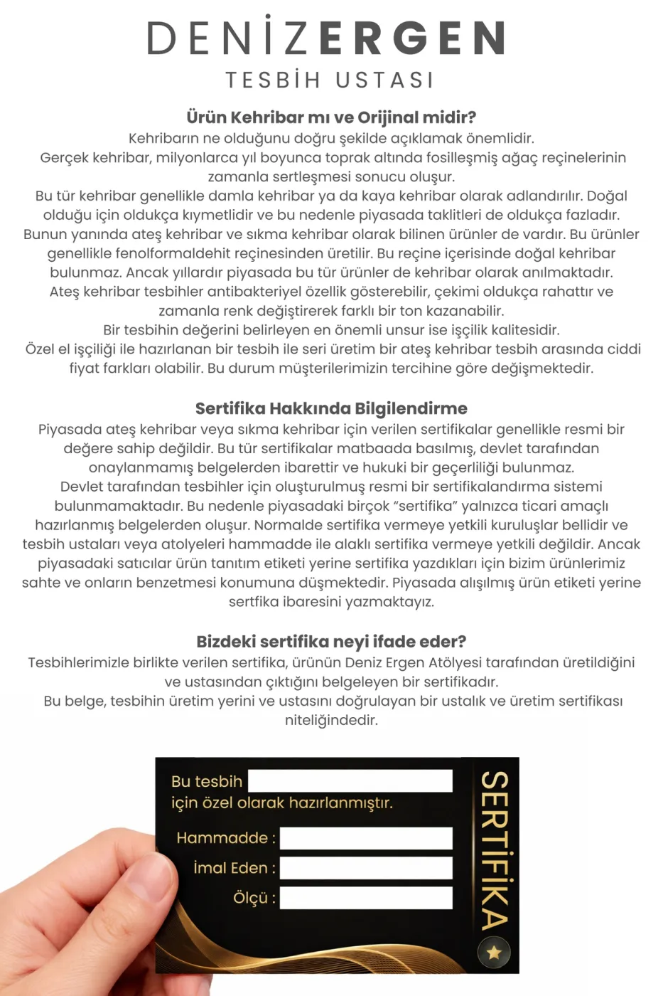 Kişiye Özel Premium Kutulu Sertifikalı Ad Soyad Ateş Kehribarı Bakalit Sistem Püsküllü Tesbih
