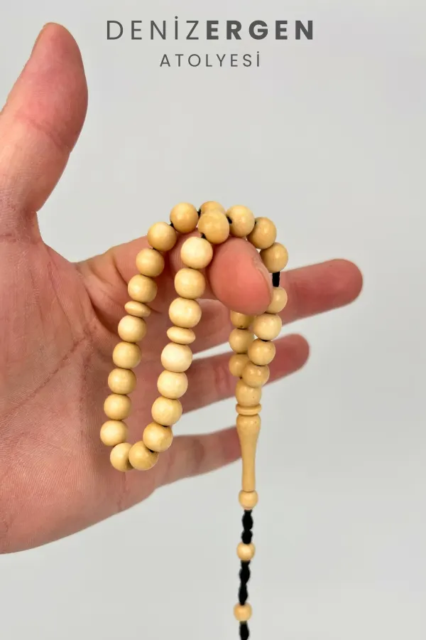 Sertifikalı Sarı Ağaç Sistem Püsküllü 8mm Küre Tesbih