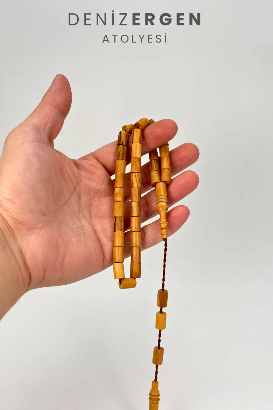 Orjinal Sertifikalı Zeytin Ağacı Sistem Püsküllü 7.5 x 11 Kesme Tesbih