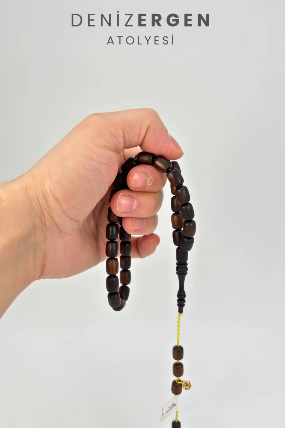Abanoz Ağacı Orjinal Sertifikalı Kapsül Kesim Sistem Püsküllü 8.5 x 12 Tesbih