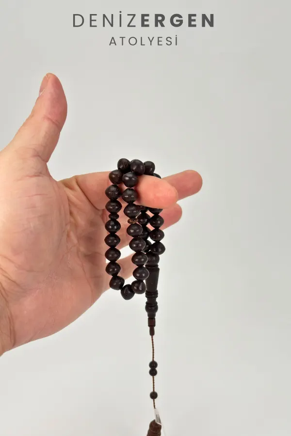 Orjinal Sertifikalı Venge Ağacı Sistem Püsküllü Sığırcık Kesim 8 x 10 Doğal Ağaç Tesbih