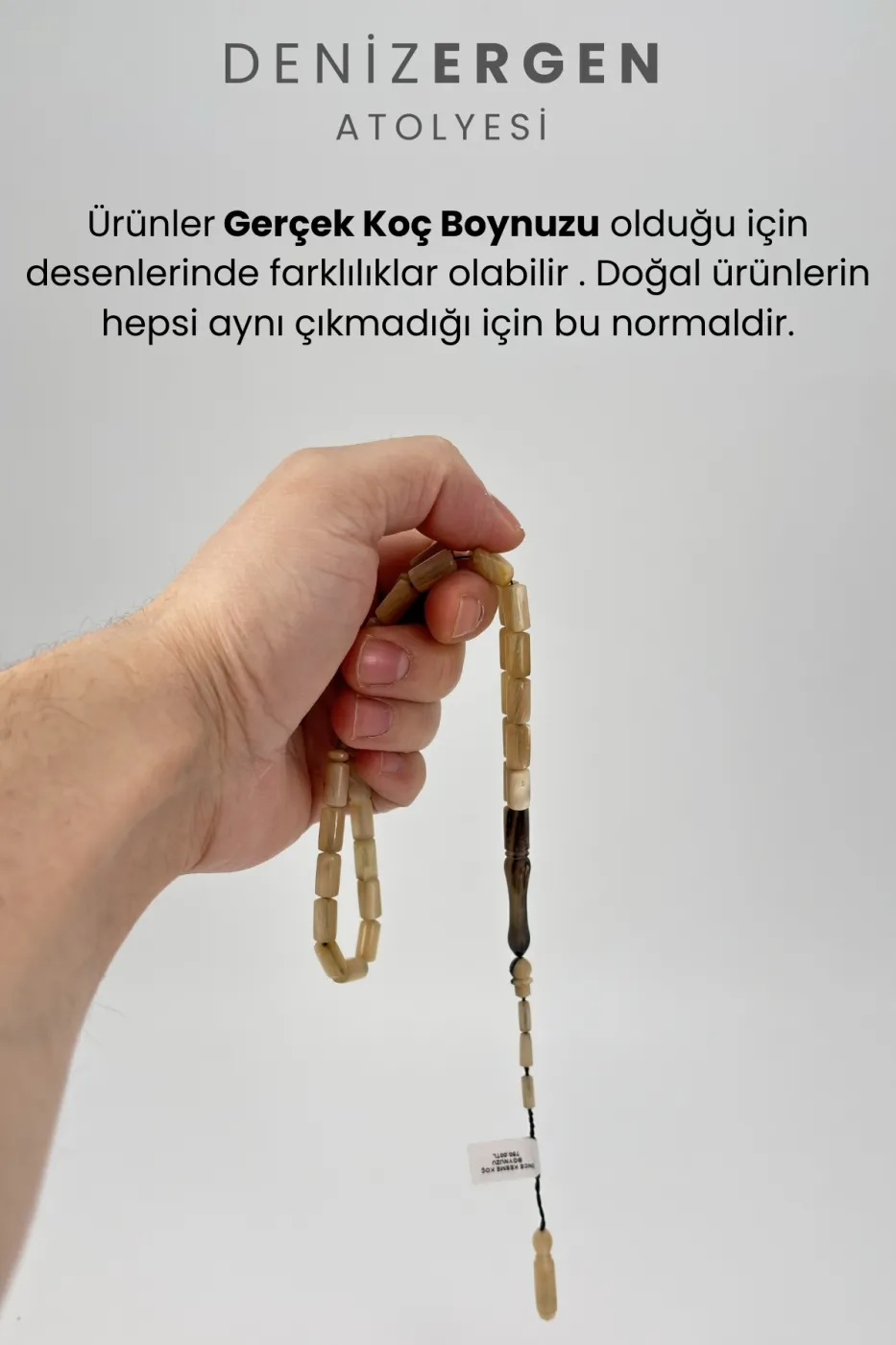 Sertifikalı Üst Düzey Doğal Koç Boynuzu Sistem Püsküllü Tesbih