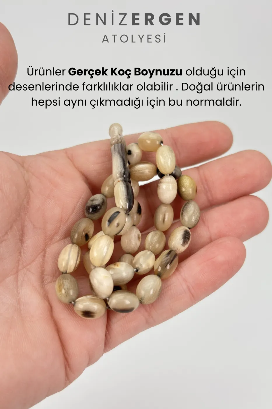 Sertifikalı Üst Düzey Doğal Koç Boynuzu Sistem Püsküllü Tesbih