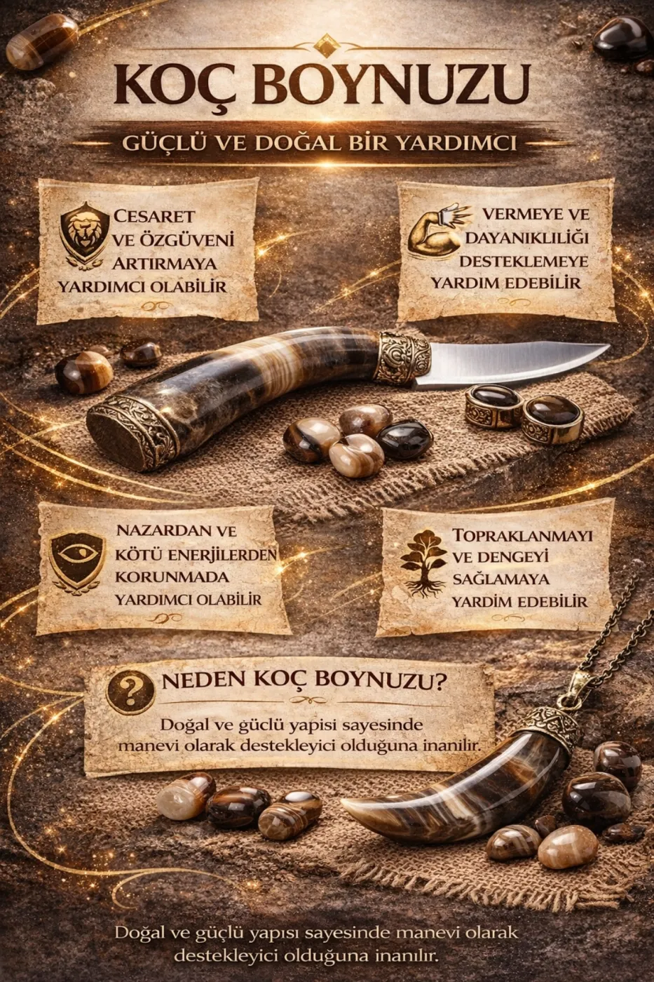 Sertifikalı Üst Düzey Doğal Koç Boynuzu Sistem Püsküllü Tesbih
