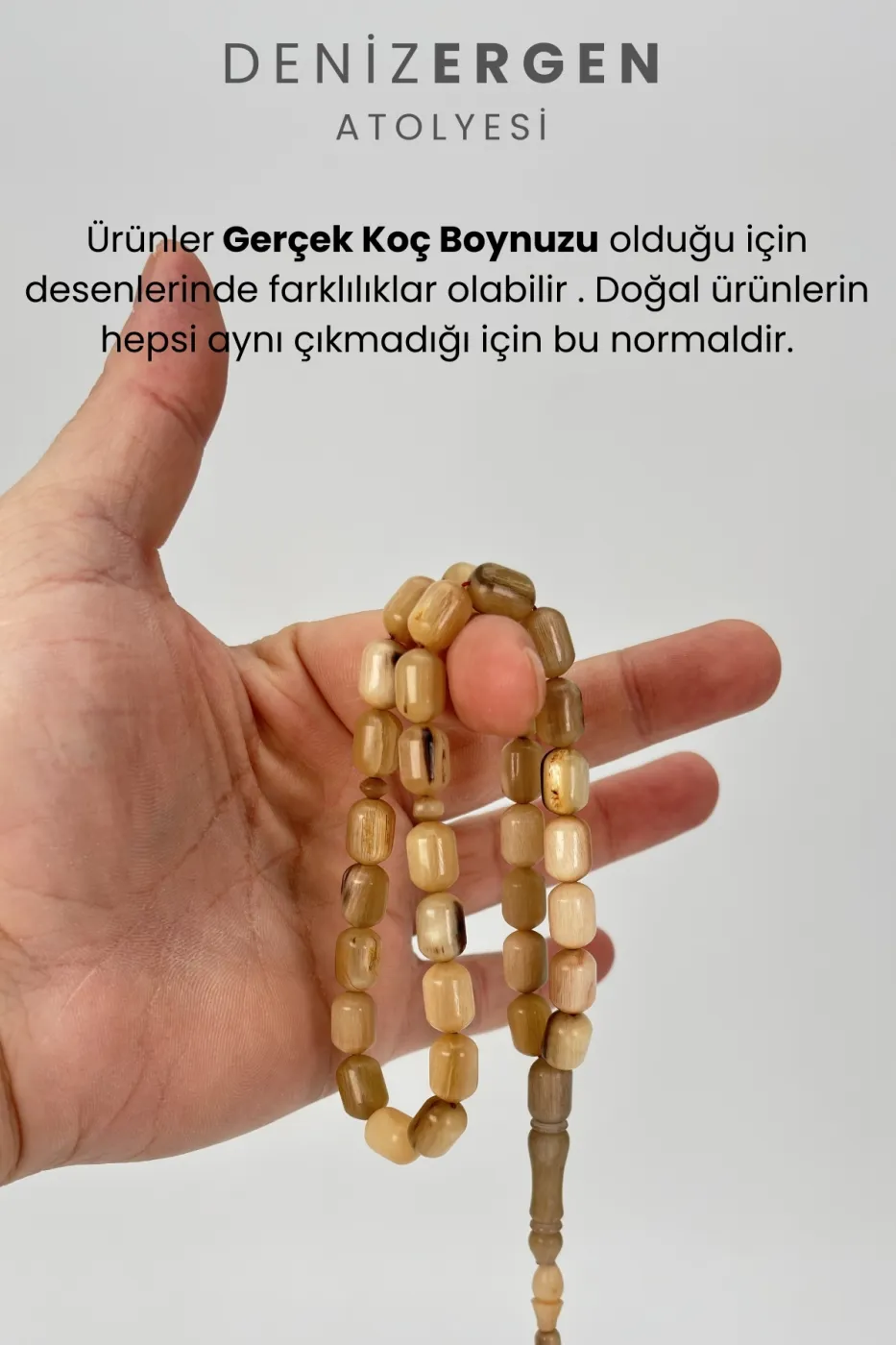 Sertifikalı Üst Düzey Doğal Koç Boynuzu Sistem Püsküllü Tesbih