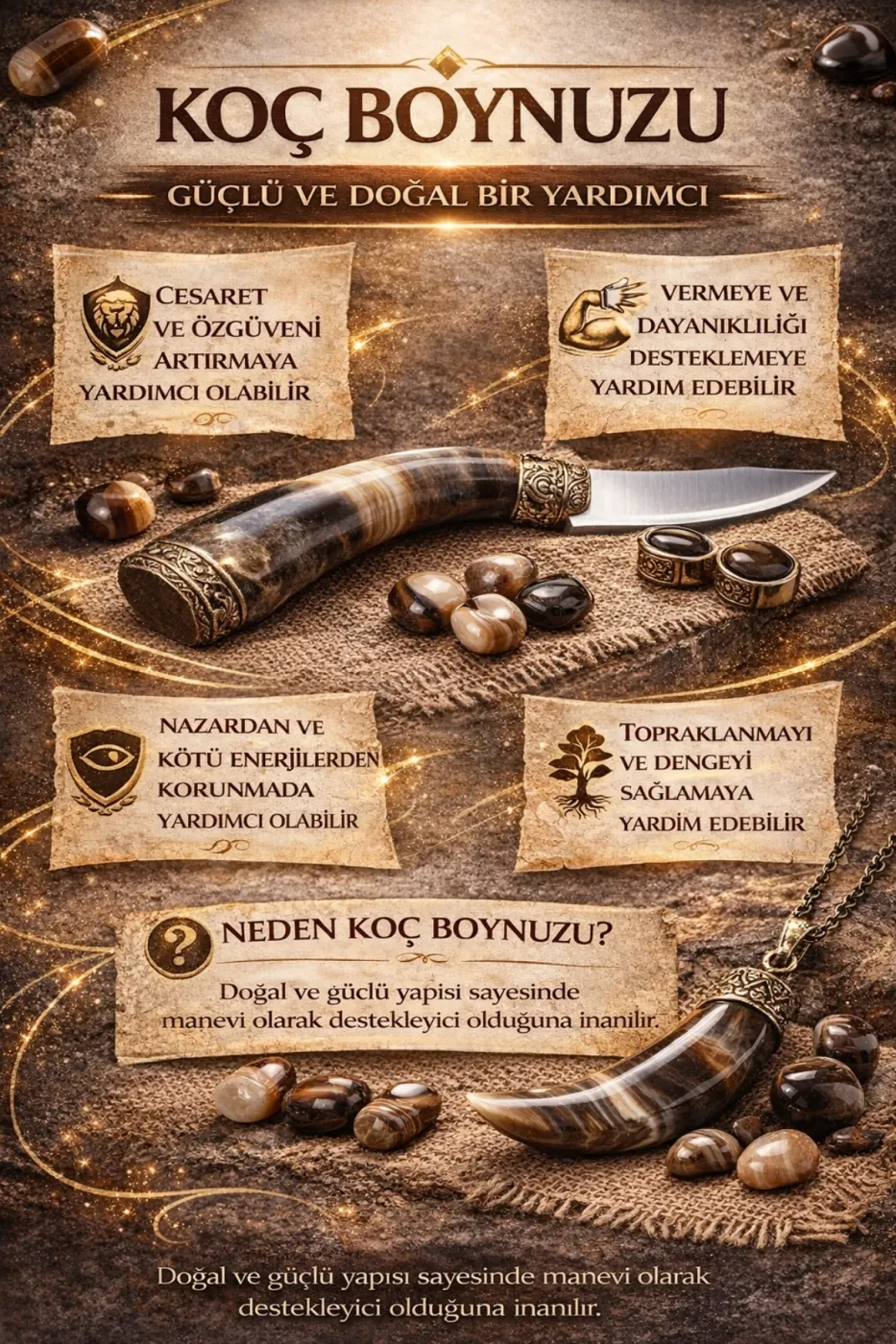 Sertifikalı Üst Düzey Doğal Koç Boynuzu Sistem Püsküllü Tesbih