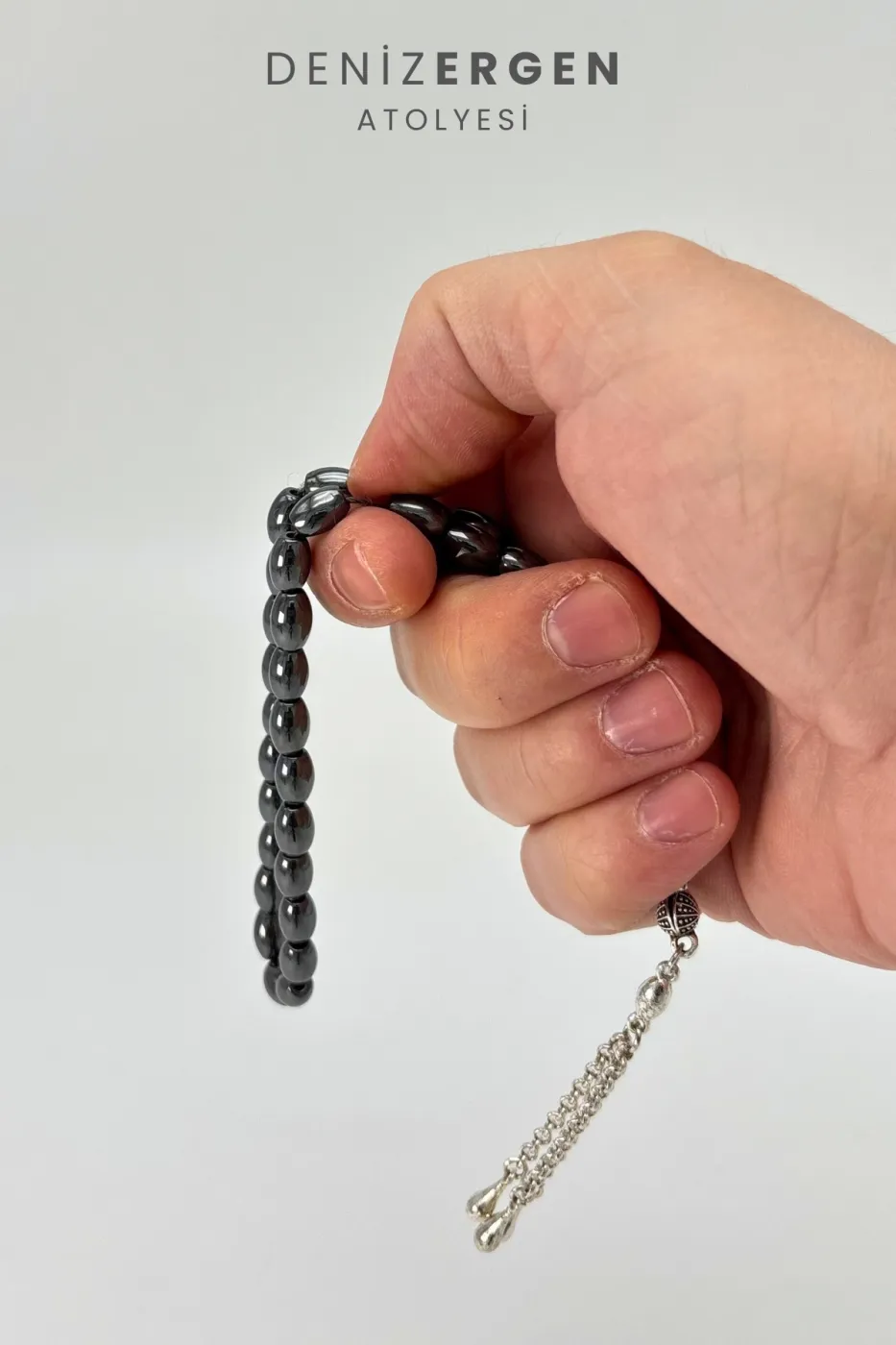 Orjinal Sertifikalı Bilek Boy Hematit Taşı 6 x 9 Arpa Kesim Tesbih