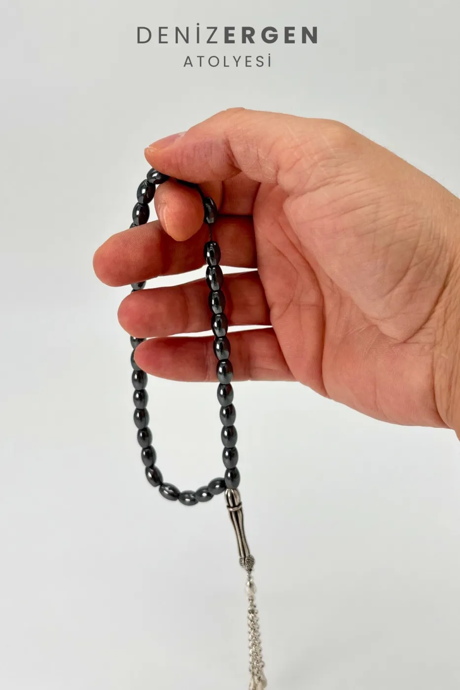 Orjinal Sertifikalı Bilek Boy Hematit Taşı 6 x 9 Arpa Kesim Tesbih