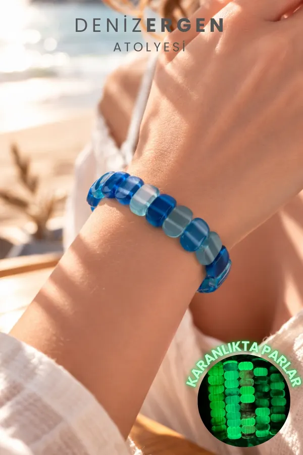 Orjinal Sertifikalı Kedigözü Karanlıkta Parlayan Fosforlu Renkli Unisex Bileklik Parti Bilekliği