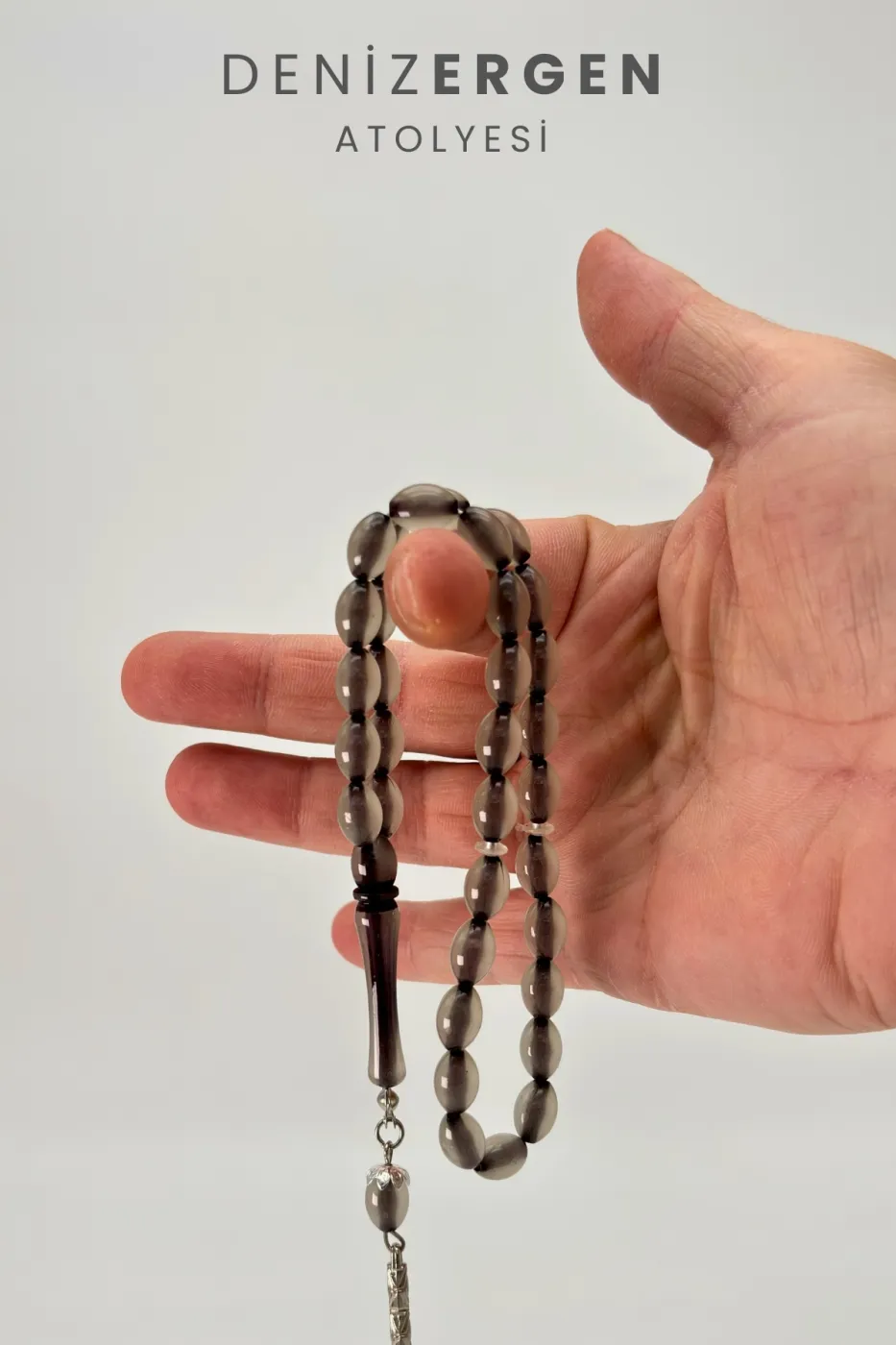 Kedi Gözü Fosforlu Karanlıkta Parlayan 33lü El Boy Küre 7 x 11 mm Arpa Kesim Tesbih