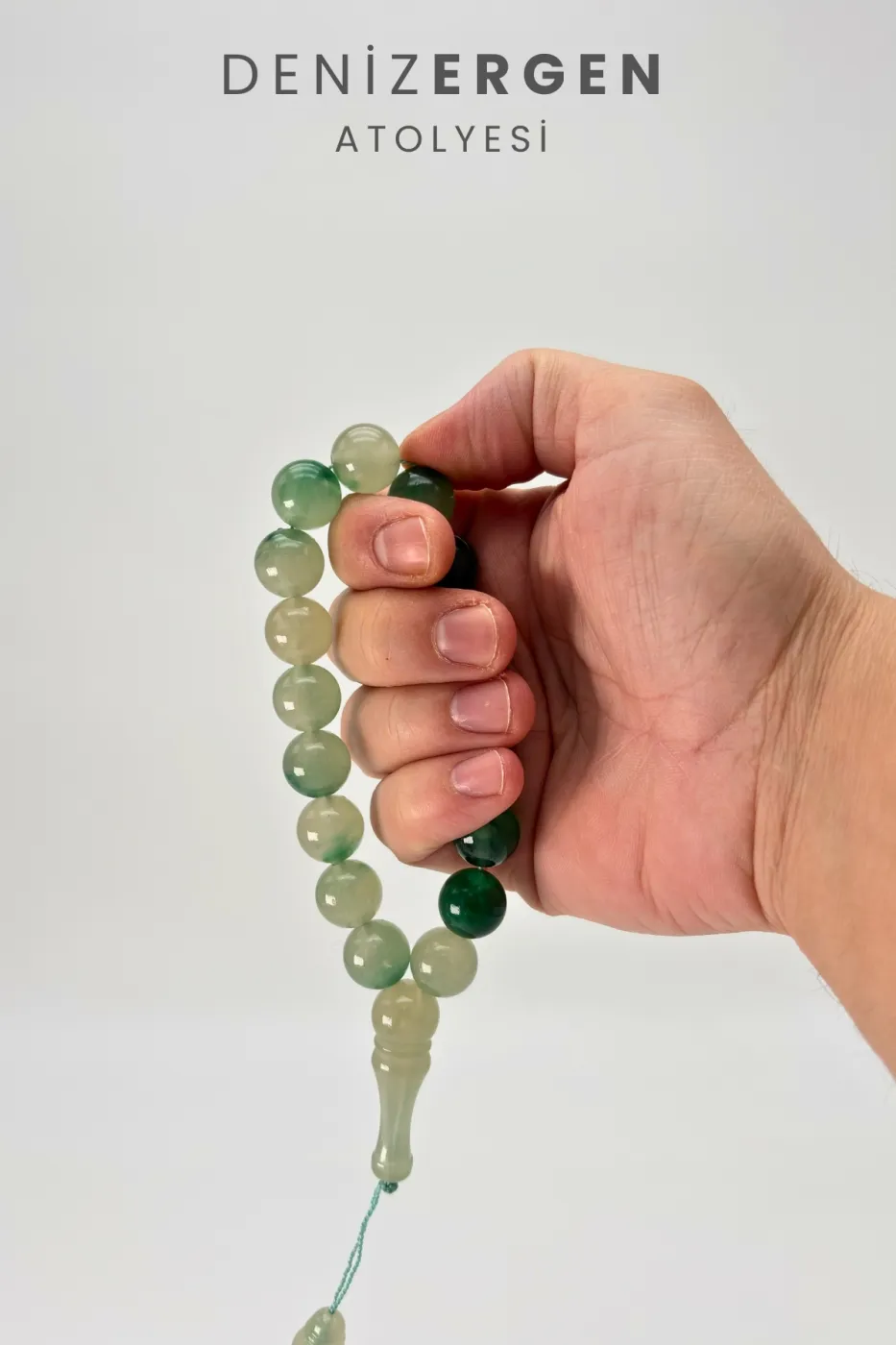 Kedi Gözü Fosforlu Karanlıkta Parlayan 17li Efe Bilek Boy Küre 14 mm Kesim Tesbih