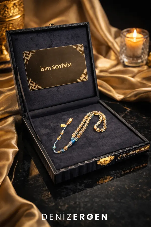 Premium İmzalı Kişiye Özel Ad Soyad Kutulu Sistem Takım Sıkma Bakalit Kapsül Hediyelik Hare Tesbih