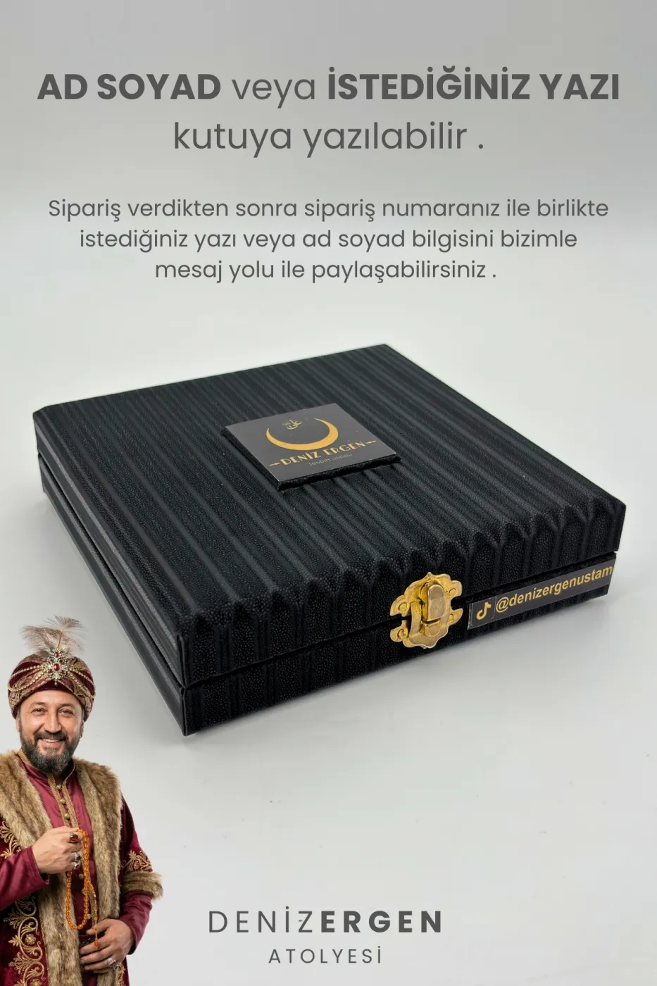 Premium İmzalı Kişiye Özel Ad Soyad Kutulu Sistem Takım Sıkma Bakalit Kapsül Hediyelik Hare Tesbih