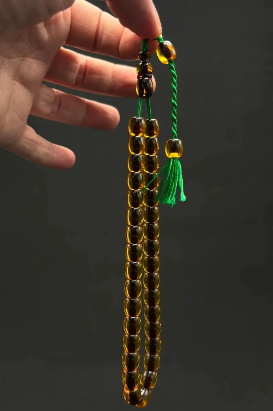 Özel Döküm Bilek Boy 8.5 x 9 Sarı Ateş Tespih