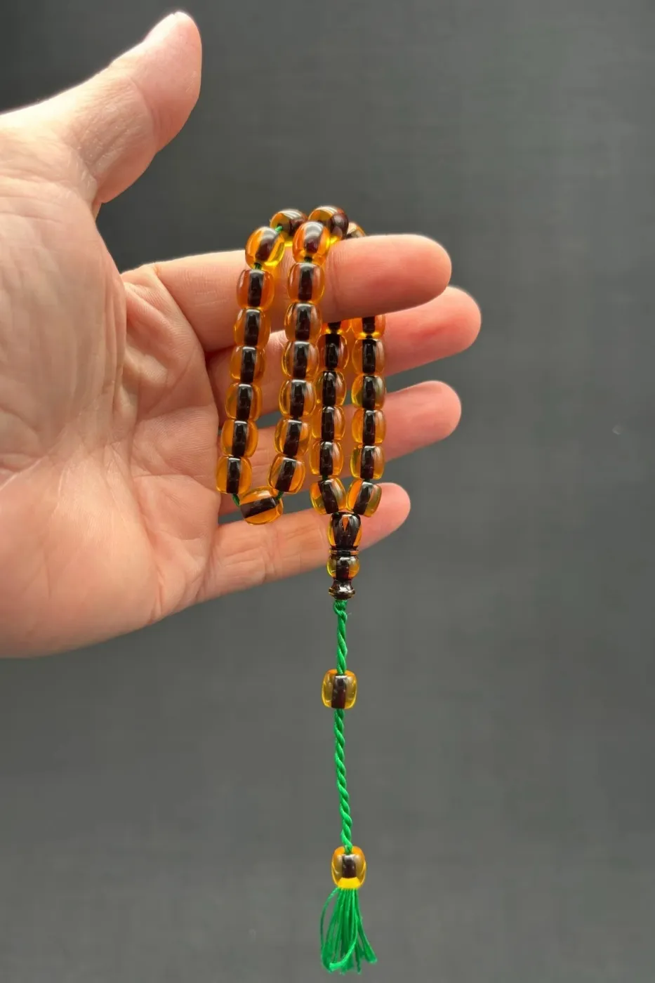 Özel Döküm Bilek Boy 8.5 x 9 Sarı Ateş Tespih