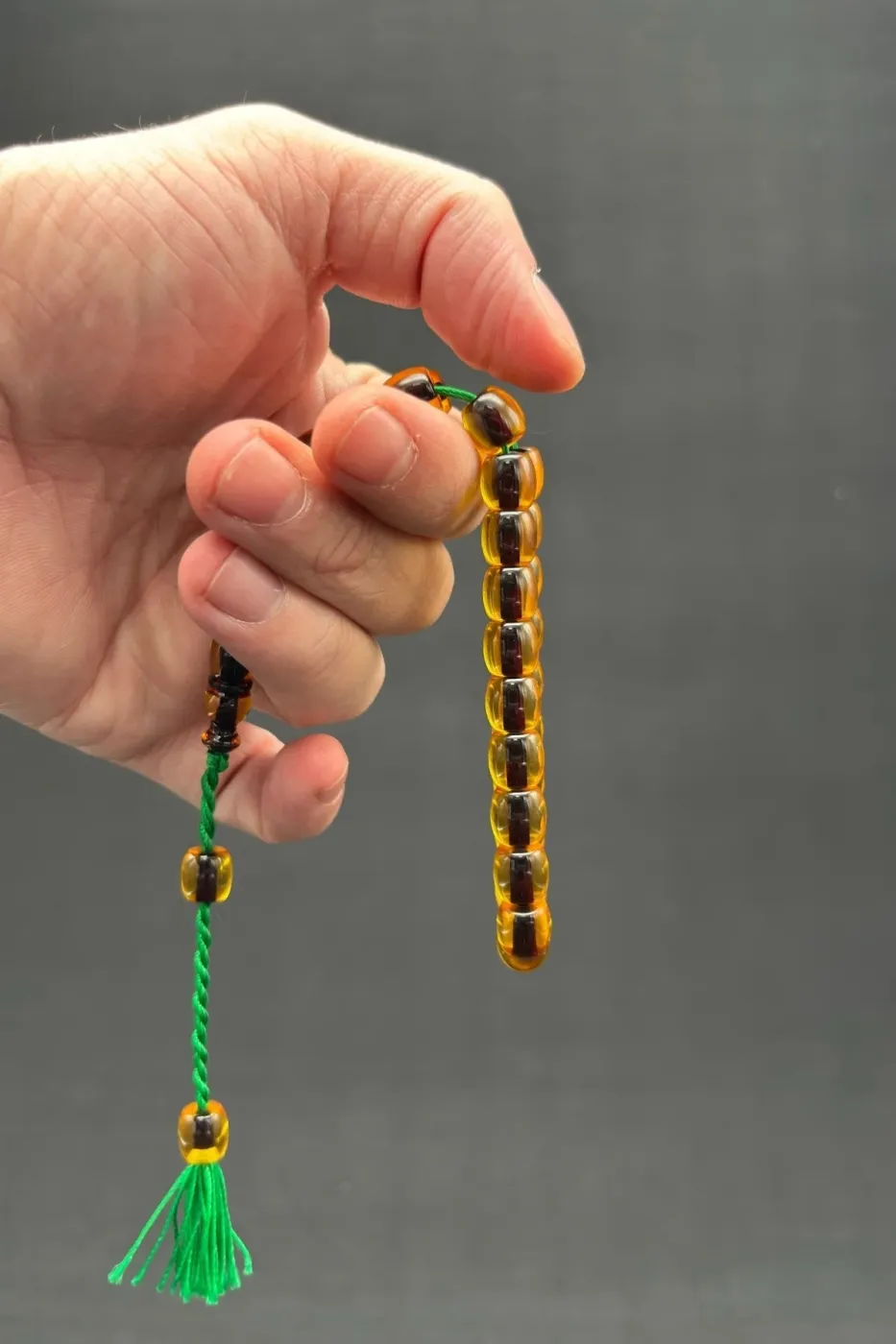 Özel Döküm Bilek Boy 8.5 x 9 Sarı Ateş Tespih