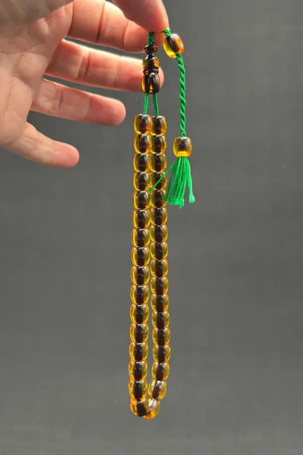 Özel Döküm Bilek Boy 8.5 x 9 Sarı Ateş Tespih