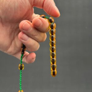 Özel Döküm Bilek Boy 8.5 x 9 Sarı Ateş Tespih - Görsel 3