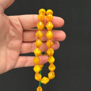 Özel Döküm Büyük Boy 11 x 13 Sarı Sıkma Tespih - Görsel 4