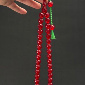 Kırmızı Şeffaf 13mm Küre Kesim Tespih - Görsel 1