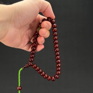 Orjinal Bakalit Kırmızı 9 x 11 Teker Kesim Tespih - Görsel 7