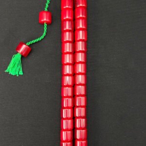 Kelle Boy Bakalit 8x13 Kırmızı Dik Hareli Sıkma Tespih - Görsel 3