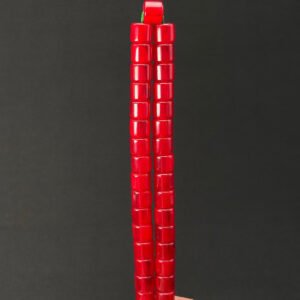Kelle Boy Bakalit 8x13 Kırmızı Dik Hareli Sıkma Tespih - Görsel 4