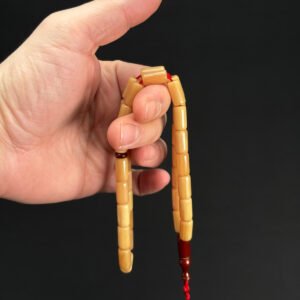 Beyaz Hamur Özel Döküm 7 x 13 Sıkma Tespih - Görsel 1