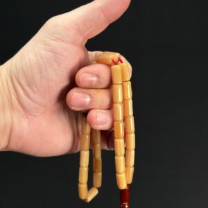 Beyaz Hamur Özel Döküm 7 x 13 Sıkma Tespih - Görsel 2