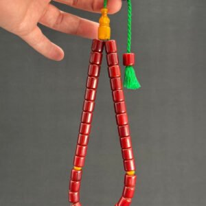 Teker Kesim 10 x 11 Kesim Kırmızı Sıkma Tespih - Görsel 1