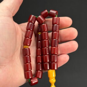 Teker Kesim 10 x 11 Kesim Kırmızı Sıkma Tespih - Görsel 3