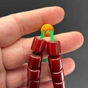 Teker Kesim 10 x 11 Kesim Kırmızı Sıkma Tespih - Görsel 4