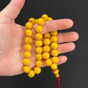 Küre Kesim 13mm Sarı Sıkma Tespih - Görsel 1