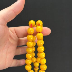 Küre Kesim 13mm Sarı Sıkma Tespih - Görsel 3