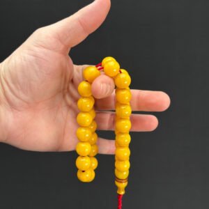 Küre Kesim 13mm Sarı Sıkma Tespih - Görsel 4