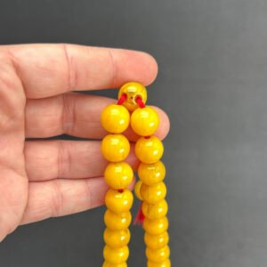 Küre Kesim 13mm Sarı Sıkma Tespih - Görsel 7