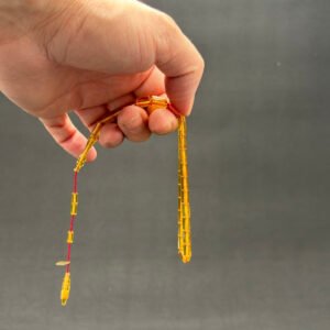 Deniz Ergen Atolyesi İmzalı Ateş Şeffaf Kesme 9 x 5 Sarı Tespih - Görsel 6