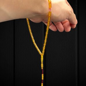 Deniz Ergen Atolyesi İmzalı Ateş Şeffaf Kesme 9 x 5 Sarı Tespih - Görsel 8