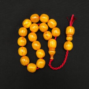 Özel Döküm Küre Kesim 15x16 Sarı Hareli Orjinal Bakalit Tespih - Görsel 2