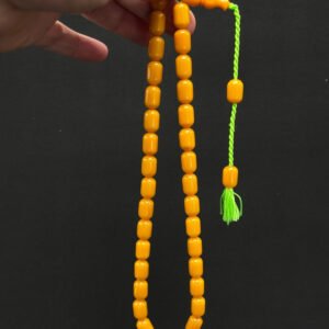 Özel Döküm Sarı Kapsül 13 x 9 Orjinal Bakalit Tespih - Görsel 1