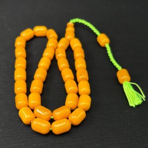 Özel Döküm Sarı Kapsül 13 x 9 Orjinal Bakalit Tespih - Görsel 3