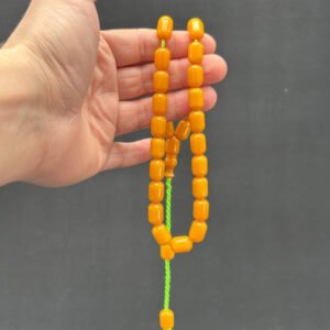 Özel Döküm Sarı Kapsül 13 x 9 Orjinal Bakalit Tespih - Görsel 7