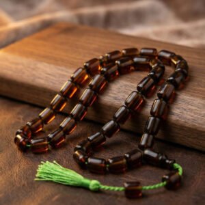 Kırmızı Şeffaf Kapsül Kesim 9 x 11 Ateş Tespih - Görsel 1