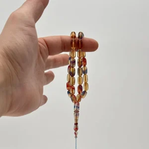 Çok Renkli Premium İmzalı Kişiye Özel Ad Soyad Kutulu Sistem Takım Sıkma Bakalit Kapsül Hediyelik Hareli Tesbih - Görsel 2