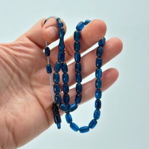 Lacivert Premium İmzalı Kişiye Özel Ad Soyad Kutulu Sistem Takım Sıkma Bakalit Kapsül Hediyelik Hareli Tesbih - Görsel 4