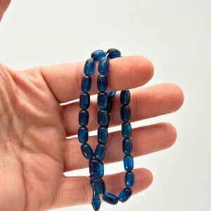 Lacivert Premium İmzalı Kişiye Özel Ad Soyad Kutulu Sistem Takım Sıkma Bakalit Kapsül Hediyelik Hareli Tesbih - Görsel 6