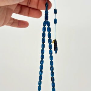 Lacivert Premium İmzalı Kişiye Özel Ad Soyad Kutulu Sistem Takım Sıkma Bakalit Kapsül Hediyelik Hareli Tesbih - Görsel 7